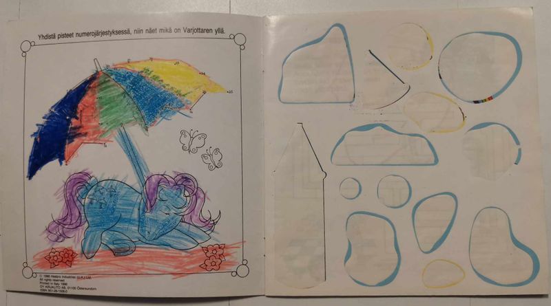 File:76 Finnish G1 Sticker Activity Book Tarrapuuhakirja Sticker Page in the beginning Photo Credit PipsaP.jpg